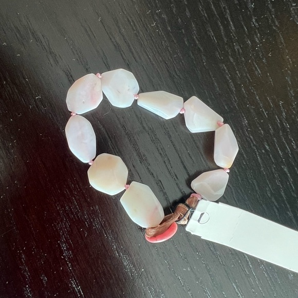 NWT Peyote Bird Free Spirit Rose Quartz Bracelet Button Loop Closure Leather - Picture 10 of 15